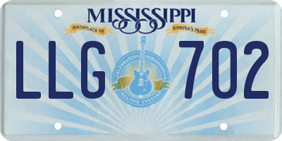 MS license plate LLG702