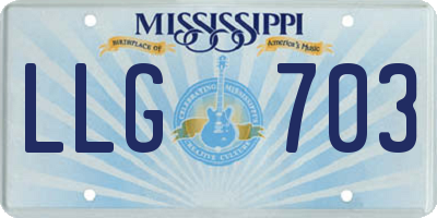 MS license plate LLG703
