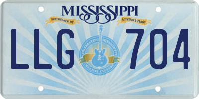MS license plate LLG704