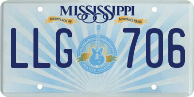 MS license plate LLG706