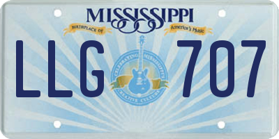 MS license plate LLG707