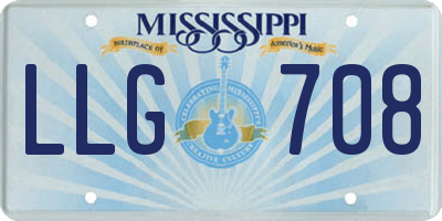 MS license plate LLG708