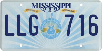 MS license plate LLG716
