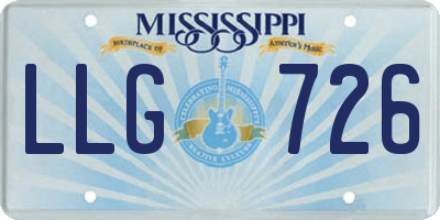 MS license plate LLG726