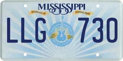 MS license plate LLG730