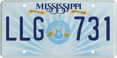 MS license plate LLG731