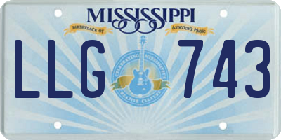 MS license plate LLG743