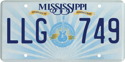MS license plate LLG749