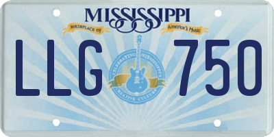 MS license plate LLG750