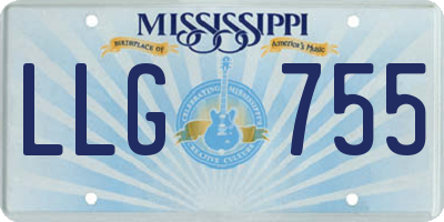 MS license plate LLG755