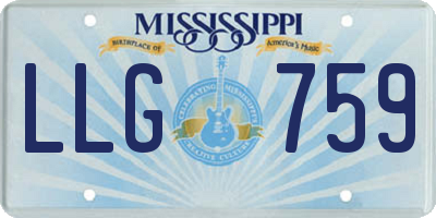 MS license plate LLG759