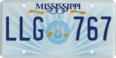MS license plate LLG767