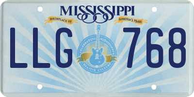 MS license plate LLG768