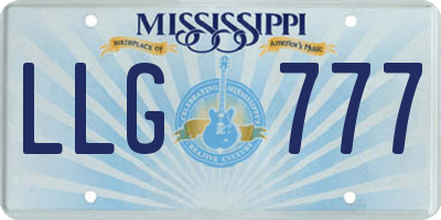 MS license plate LLG777