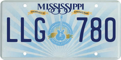 MS license plate LLG780