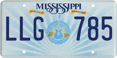 MS license plate LLG785