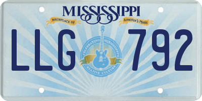 MS license plate LLG792