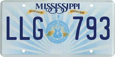 MS license plate LLG793