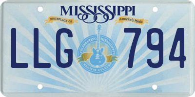 MS license plate LLG794