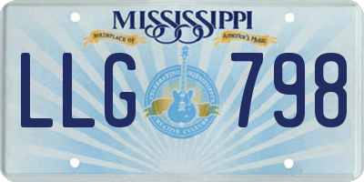 MS license plate LLG798