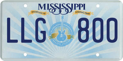 MS license plate LLG800