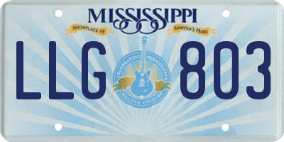 MS license plate LLG803
