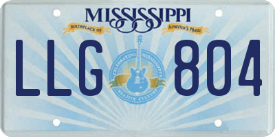 MS license plate LLG804