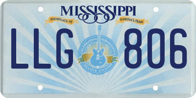 MS license plate LLG806