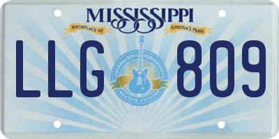 MS license plate LLG809