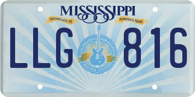 MS license plate LLG816