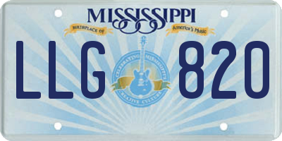 MS license plate LLG820