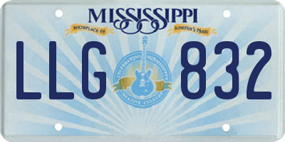 MS license plate LLG832
