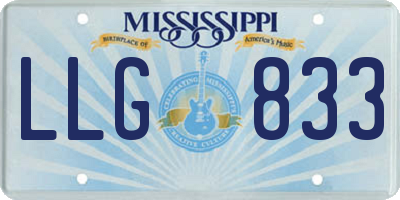 MS license plate LLG833