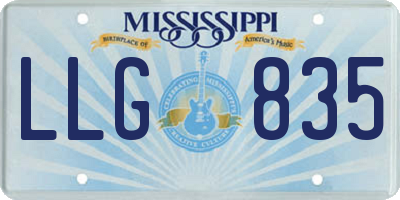 MS license plate LLG835