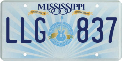 MS license plate LLG837
