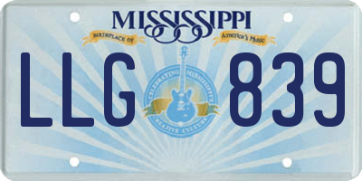 MS license plate LLG839