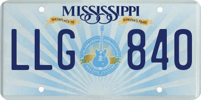MS license plate LLG840