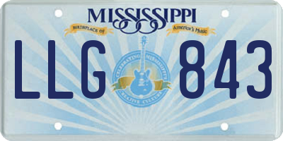 MS license plate LLG843