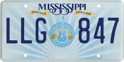 MS license plate LLG847