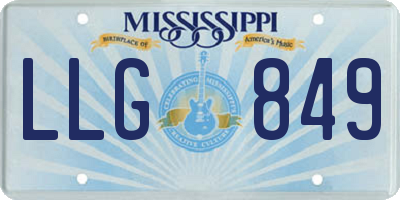 MS license plate LLG849