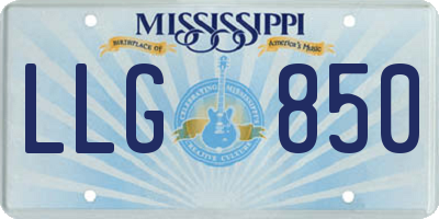 MS license plate LLG850