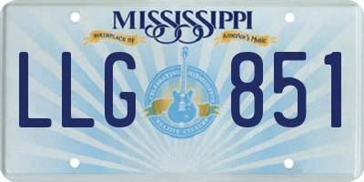 MS license plate LLG851