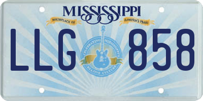 MS license plate LLG858