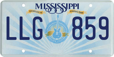 MS license plate LLG859