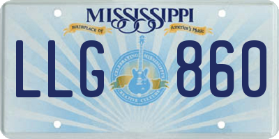 MS license plate LLG860