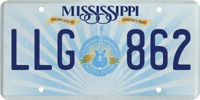 MS license plate LLG862