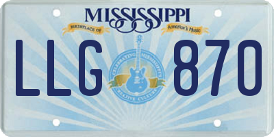 MS license plate LLG870