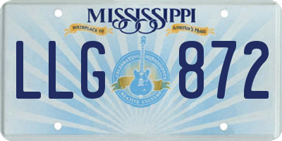 MS license plate LLG872