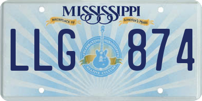 MS license plate LLG874