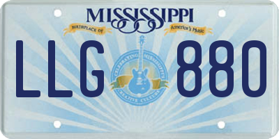 MS license plate LLG880